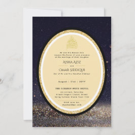 Gilded Nikah Wedding Invitación Moda Oro Islámico