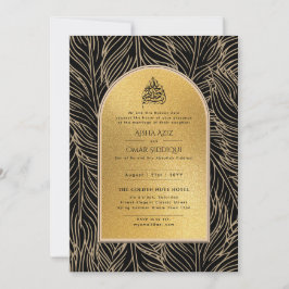 Gilded Nikah Wedding Invitación Moda Oro Islámico