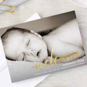 Gilles Welcome Faux Gold   Anuncio de nacimiento