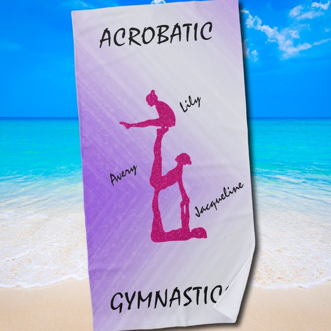 Gimnasia Acrobática Toalla de Playa con Hasta 3 No (Acrobatic Gymnastics Trio Design for Girls and Teams)