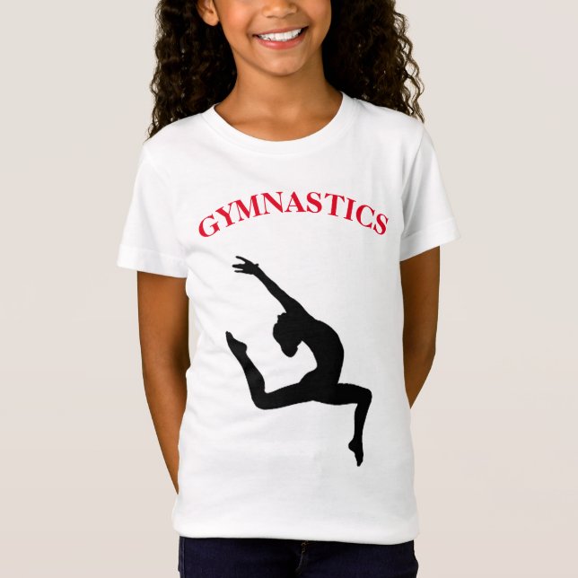 Gimnasia Camiseta Salto rojo / negro con nombre (Anverso)