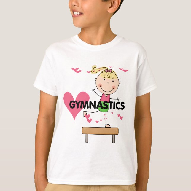 GIMNASIA - camisetas rubias del haz de balanza del (Anverso)
