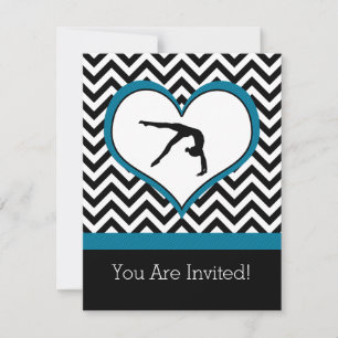 Gimnasia Chevron Heart Invitación a fiesta persona