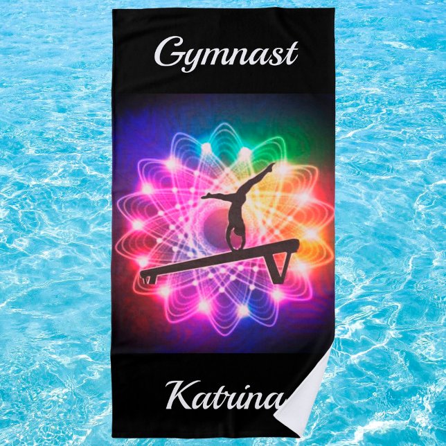 Gimnasia chica Equilibrio Beam Beach Toalla (Subido por el creador)