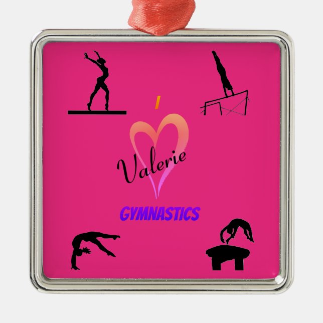 Gimnasia Chicas Ornamento cerámico de color rosa c (Frente)