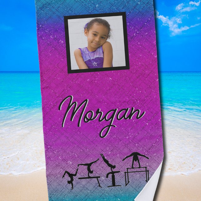 Gimnasia colorida Tumble y toalla de playa (Colorful Gymnastics Tumble and Flip Beach Towel)