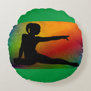 Gimnasia de almohada redonda en verde.