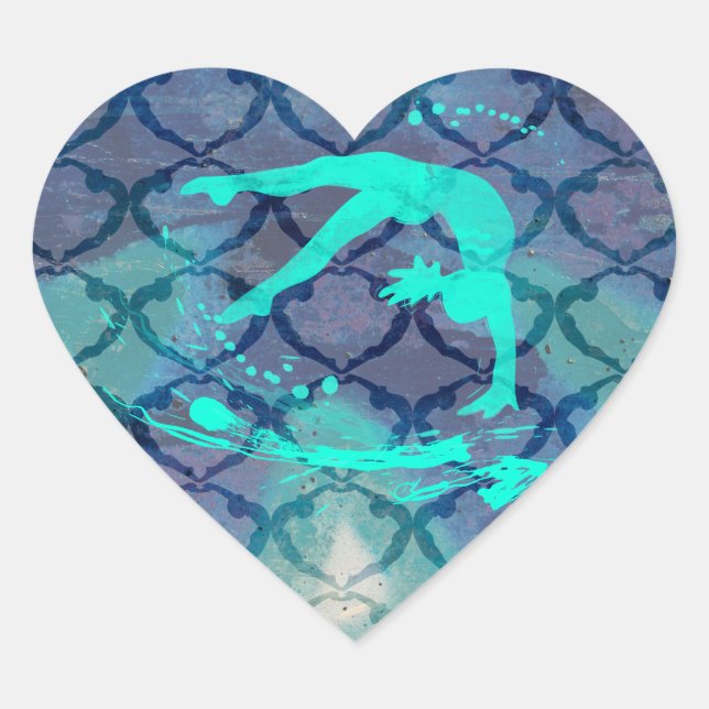 Gimnasia de corazón cuadrado Pegatinas de baile de (Anverso)