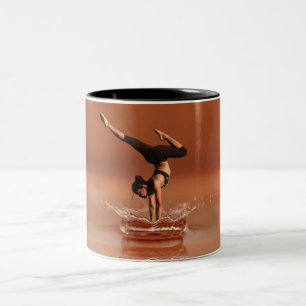Gimnasia de dos tonidades de taza de café.