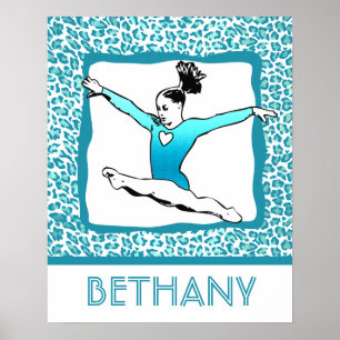 Gimnasia de impresión con queso en turquesa con mo