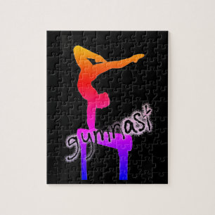 Gimnasia Funky Font Gymnast Puzzle