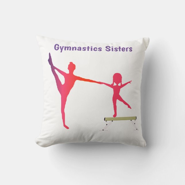 Gimnasia Hermanas Cojín decorativo personalizado (Anverso)