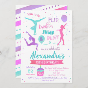 Gimnasia Invitación a fiesta de cumpleaños para Ch