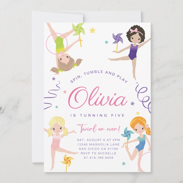 Gimnasia Invitación a la fiesta de cumpleaños ・ To (Anverso)