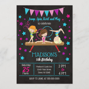 Gimnasia Invitación al cumpleaños
