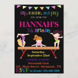 Gimnasia Invitación al cumpleaños
