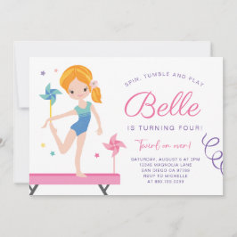 Gimnasia Invitación de cumpleaños con pinillos