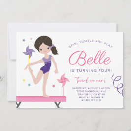 Gimnasia Invitación de cumpleaños con pinillos