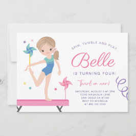 Gimnasia Invitación de cumpleaños con pinillos