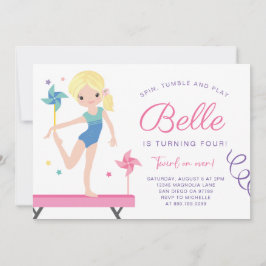 Gimnasia Invitación de cumpleaños con pinillos