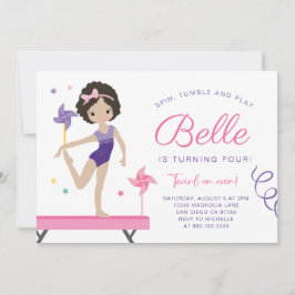 Gimnasia Invitación de cumpleaños con pinillos