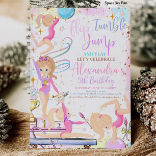 Gimnasia Invitación de cumpleaños Fiesta Gimnasia