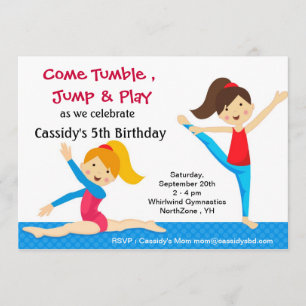 Gimnasia Invitaciones de cumpleaños