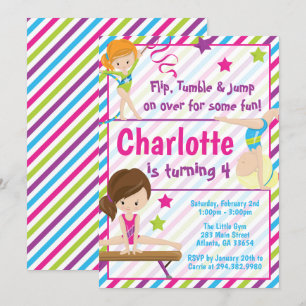 Gimnasia Invitaciones de cumpleaños para cualquier