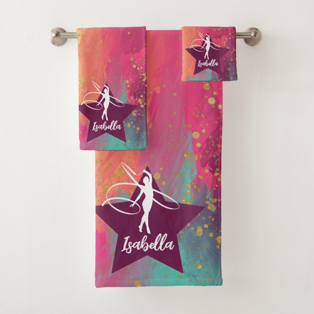 Gimnasia Monograma Nombre Purpurina de oro (In situ)