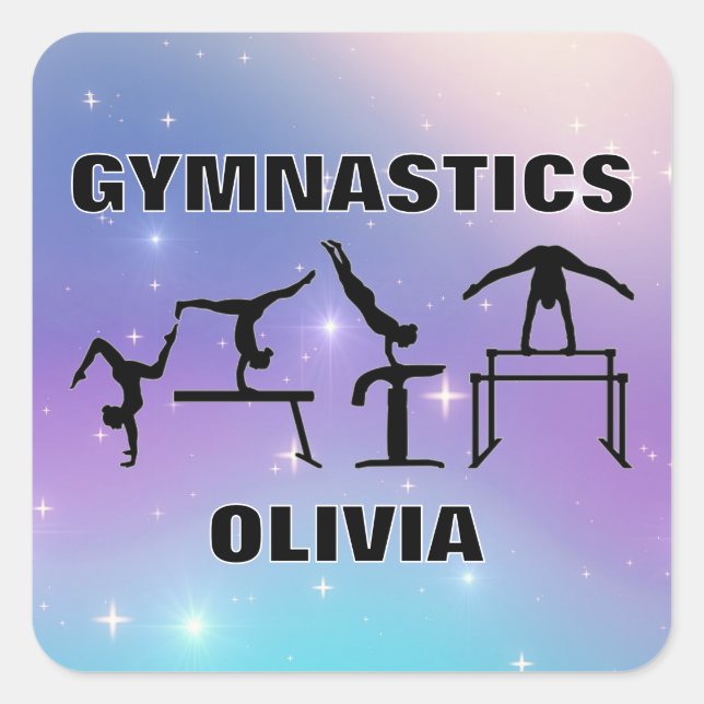 Gimnasia Pegatina Morado Turquesa (Anverso)