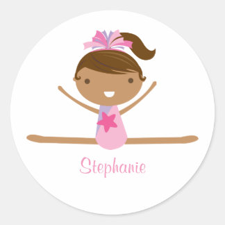 Gimnasia personalizada pegatinas de niños de chica
