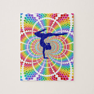 Gimnasia puzzle colorido para chicas.