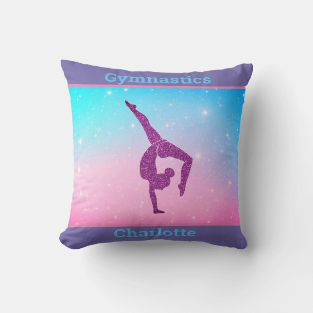 Gimnasia Sparkle Pastel Girly Cojín decorativo (Anverso)