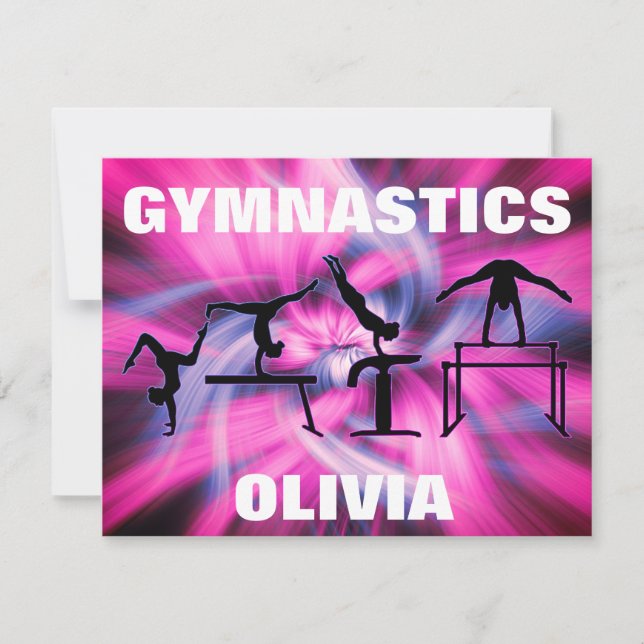 Gimnasia Tarjeta Swirl Pink & Purple (Anverso)
