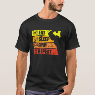 Gimnasio de sueño de Comer Repite camiseta Guay Cl