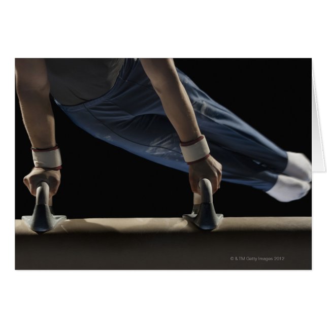 Gimnasta balanceándose sobre caballo de pomelo (Anverso (Horizontal))