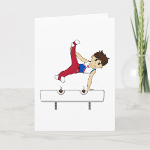 Gimnasta con tarjeta de caballo