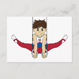 Gimnasta de corte en la tarjeta RSVP Rings