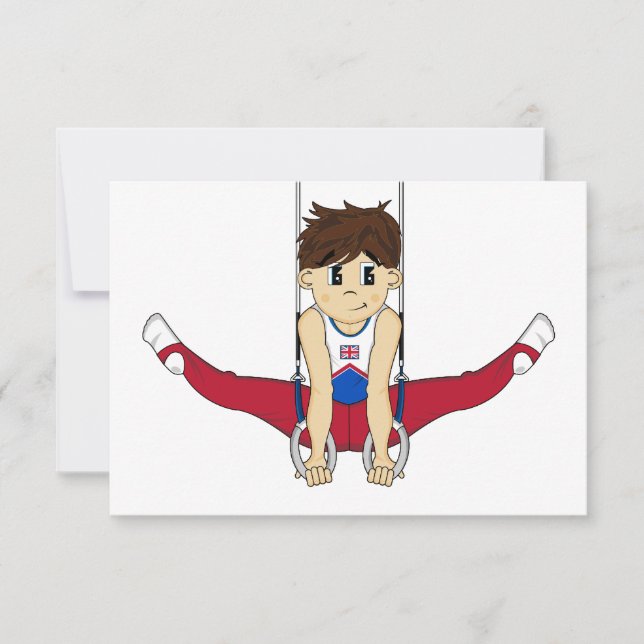 Gimnasta de corte en la tarjeta RSVP Rings (Anverso)