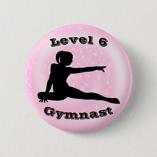 Gimnasta de nivel 6 - botón Gimnasia de Chicas (Anverso)