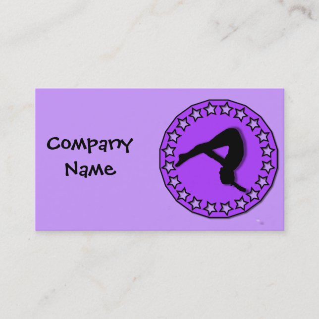 Gimnasta en tarjetas de los ess del businpurple (Anverso)