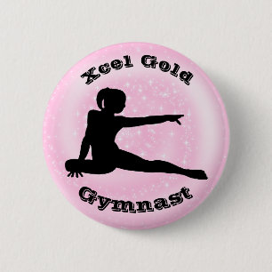 Gimnasta Xcel Gold - botón Gimnasia de Chicas