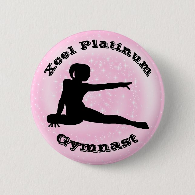 Gimnasta Xcel Platinum - botón Gimnasia de Chicas (Anverso)