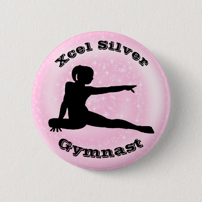Gimnasta Xcel Silver - botón Gimnasia de Chicas (Anverso)