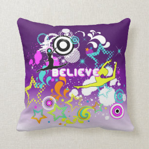 Gimnástico, danza, almohada del diseño gráfico