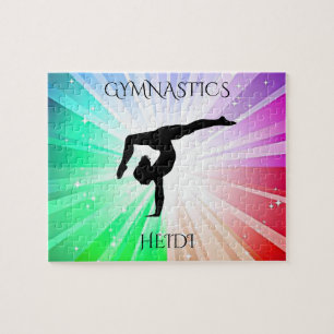 "GIMNASTICS" luces puzzle con gimnasta.