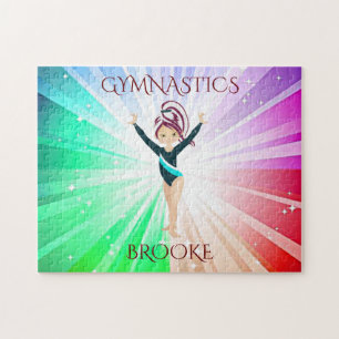 "GIMNASTICS" luces se puzzle con gimnasta.