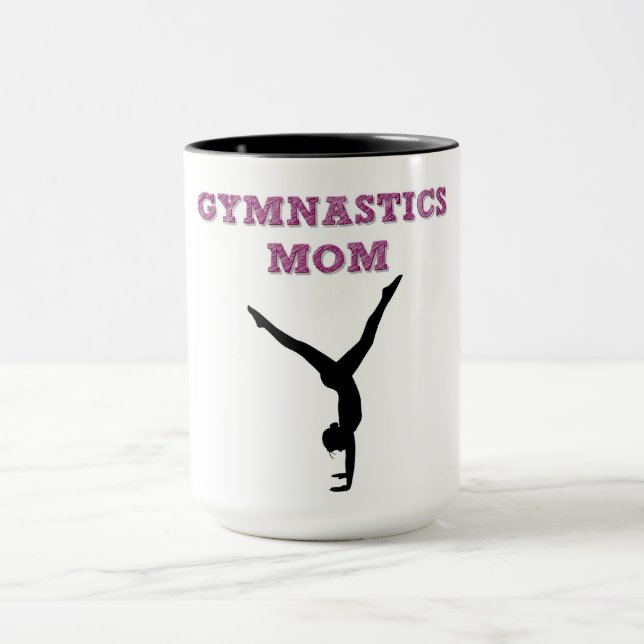 GIMNASTICS MOM taza de café. (Centro)