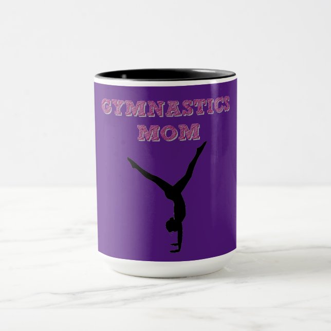 GIMNASTICS MOM taza de café. (Centro)