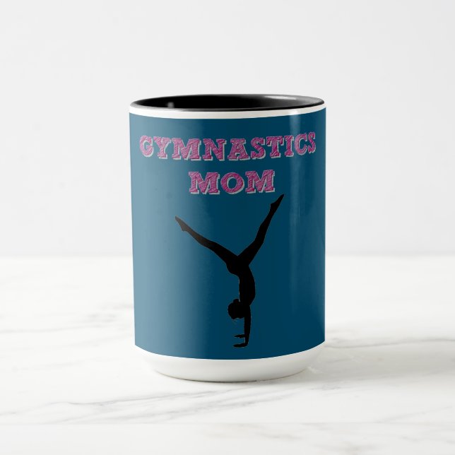 GIMNASTICS MOM taza de café. (Centro)